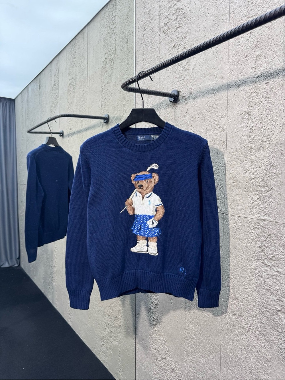 Polo by Ralph Lauren Navy Polo Bear Knit Crewneck Sweater